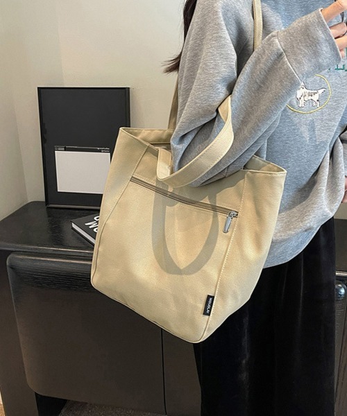 Miniministore（ミニミニストア）の「キャンバストートバッグ 韓国肩掛けバッグ（トートバッグ・レディース・ベージュ/ブラック/アイボリー/キャメル/ブラック系2・FREE）」の16枚目の写真
