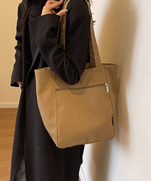 Miniministore（ミニミニストア）の「キャンバストートバッグ 韓国肩掛けバッグ（トートバッグ・レディース・ベージュ/ブラック/アイボリー/キャメル/ブラック系2・FREE）」の19枚目の写真