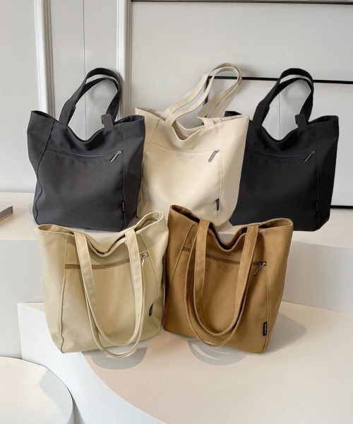 Miniministore（ミニミニストア）の「キャンバストートバッグ 韓国肩掛けバッグ（トートバッグ・レディース・ベージュ/ブラック/アイボリー/キャメル/ブラック系2・FREE）」の22枚目の写真