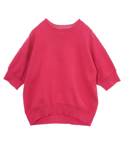 MICA&DEAL（マイカ＆ディール）の「スムースニットハーフスリーブニットプルオーバー（ニット/セーター・レディース・ライトベージュ/ライトブルー/ピンク/ダークネイビー・FREE）」の7枚目の写真