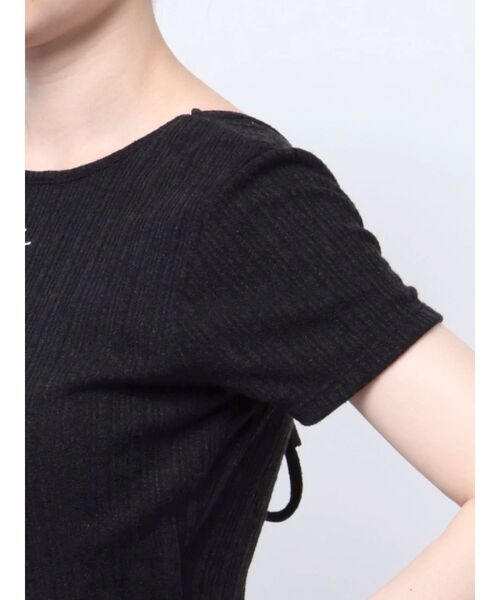 jouetie（ジュエティ）の「ハーフスリーブバックオープンリボントップス（Tシャツ/カットソー・レディース・ブラック/オフホワイト/ピンク/その他1・MEDIUM）」の21枚目の写真