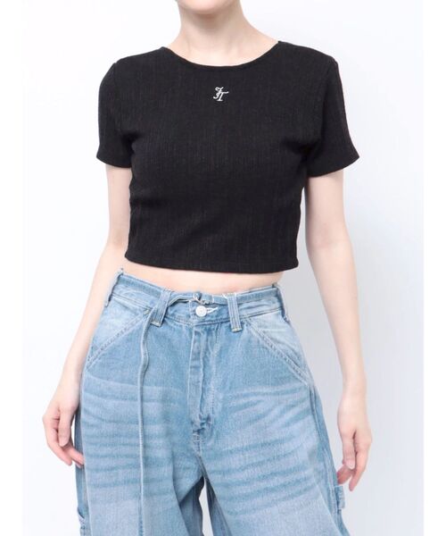 jouetie（ジュエティ）の「ハーフスリーブバックオープンリボントップス（Tシャツ/カットソー・レディース・ブラック/オフホワイト/ピンク/その他1・MEDIUM）」の16枚目の写真