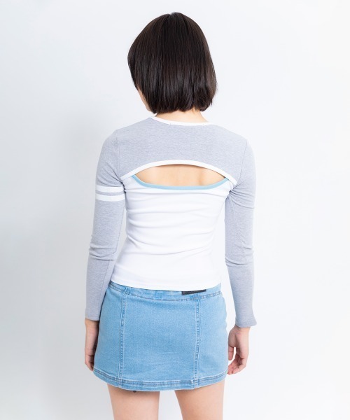 ANNA SUI NYC(アナ スイ エヌ ワイ シー)の「ANNA SUI NYC SPORT クレリック ロングスリーブ Tシャツ 【SP】(Tシャツ/カットソー・レディース・グレー/ブルー/ブラック・M/S)」の8枚目の写真