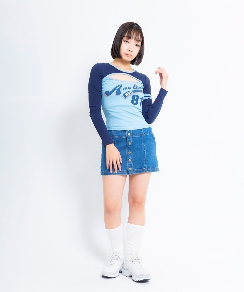 ANNA SUI NYC(アナ スイ エヌ ワイ シー)の「ANNA SUI NYC SPORT クレリック ロングスリーブ Tシャツ 【SP】(Tシャツ/カットソー・レディース・グレー/ブルー/ブラック・M/S)」の14枚目の写真