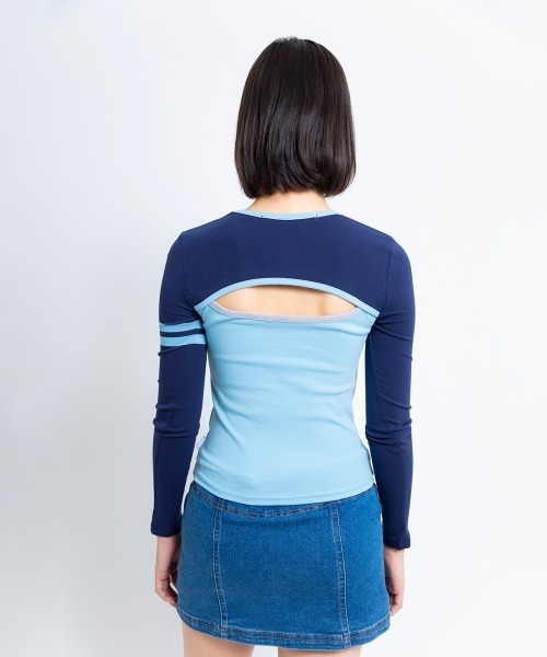 ANNA SUI NYC(アナ スイ エヌ ワイ シー)の「ANNA SUI NYC SPORT クレリック ロングスリーブ Tシャツ 【SP】(Tシャツ/カットソー・レディース・グレー/ブルー/ブラック・M/S)」の12枚目の写真