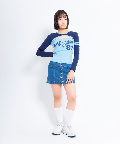 ANNA SUI NYC(アナ スイ エヌ ワイ シー)の「ANNA SUI NYC SPORT クレリック ロングスリーブ Tシャツ 【SP】(Tシャツ/カットソー・レディース・グレー/ブルー/ブラック・M/S)」の13枚目の写真