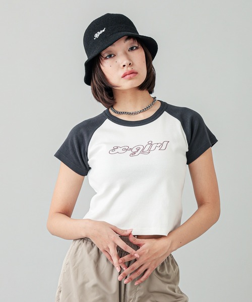 X-girl（エックスガール）の「LOGO BUCKET HAT（ハット・レディース・ブラック/ホワイト・ONE SIZE）」の16枚目の写真