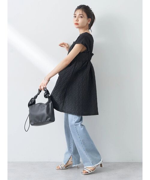 earth music&ecology（アースミュージックアンドエコロジー）の「アジャストハンドルバッグ（ハンドバッグ・レディース・サックスブルー/アイボリー/ブラック・FREE）」の7枚目の写真