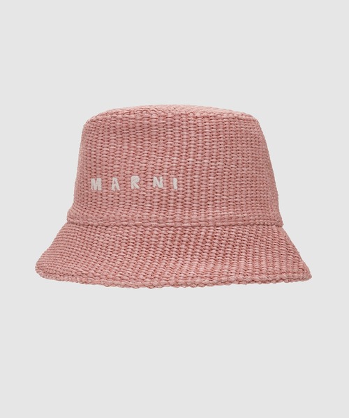 MARNI（マルニ）の「COTTON NYLON / マルニロゴハット（ハット・レディース・ライトピンク/ナチュラル/ブラック・M）」の3枚目の写真