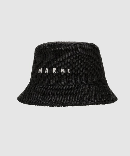 MARNI（マルニ）の「COTTON NYLON / マルニロゴハット（ハット・レディース・ライトピンク/ナチュラル/ブラック・M）」の2枚目の写真