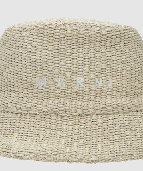 MARNI（マルニ）の「COTTON NYLON / マルニロゴハット（ハット・レディース・ライトピンク/ナチュラル/ブラック・M）」の5枚目の写真