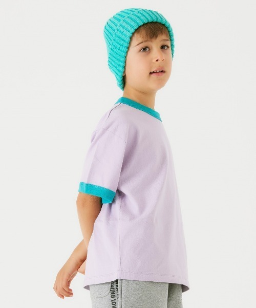 Smoothy（スムージー）の「Smoothy Ringer T shirt / スムージー リンガー Tシャツ（Tシャツ/カットソー・キッズ・ホワイト×ピンク/パープル系その他・SMALL/MEDIUM/LARGE/X-LARGE）」の6枚目の写真