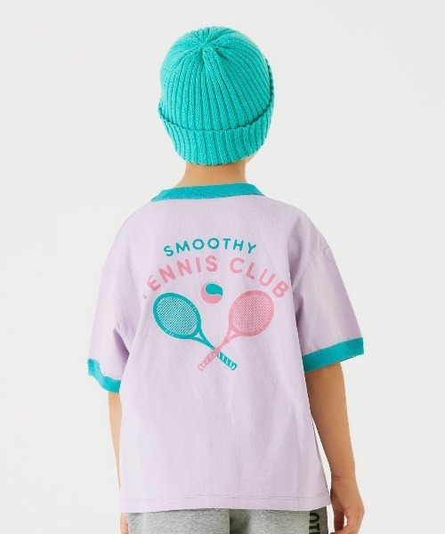 Smoothy（スムージー）の「Smoothy Ringer T shirt / スムージー リンガー Tシャツ（Tシャツ/カットソー・キッズ・ホワイト×ピンク/パープル系その他・SMALL/MEDIUM/LARGE/X-LARGE）」の7枚目の写真