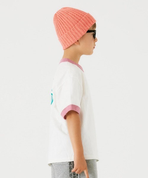 Smoothy（スムージー）の「Smoothy Ringer T shirt / スムージー リンガー Tシャツ（Tシャツ/カットソー・キッズ・ホワイト×ピンク/パープル系その他・SMALL/MEDIUM/LARGE/X-LARGE）」の4枚目の写真