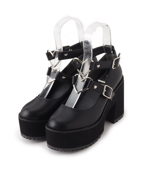 cs T&P（シーエスティーアンドピー）の「厚底ハートベルト付きパンプス 24SS（パンプス・レディース・ブラック/ブラック系1/ピンク系・S/M/L/LL）」の11枚目の写真