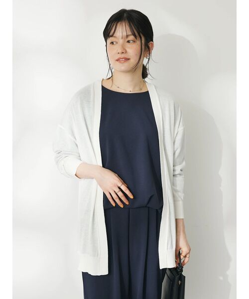 CRAFT STANDARD BOUTIQUE（クラフトスタンダードブティック）の「強撚綿ニットカーディガン（カーディガン/ボレロ・レディース・アイボリー/ネイビー/イエロー/レッド/グレー・FREE）」の6枚目の写真