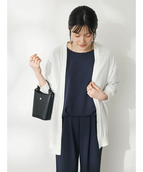 CRAFT STANDARD BOUTIQUE（クラフトスタンダードブティック）の「強撚綿ニットカーディガン（カーディガン/ボレロ・レディース・アイボリー/ネイビー/イエロー/レッド/グレー・FREE）」の7枚目の写真