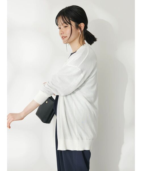 CRAFT STANDARD BOUTIQUE（クラフトスタンダードブティック）の「強撚綿ニットカーディガン（カーディガン/ボレロ・レディース・アイボリー/ネイビー/イエロー/レッド/グレー・FREE）」の8枚目の写真
