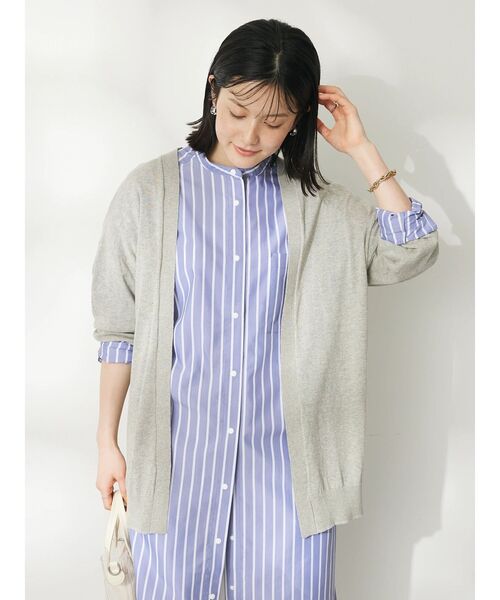 CRAFT STANDARD BOUTIQUE（クラフトスタンダードブティック）の「強撚綿ニットカーディガン（カーディガン/ボレロ・レディース・アイボリー/ネイビー/イエロー/レッド/グレー・FREE）」の18枚目の写真