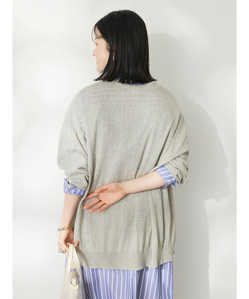 CRAFT STANDARD BOUTIQUE（クラフトスタンダードブティック）の「強撚綿ニットカーディガン（カーディガン/ボレロ・レディース・アイボリー/ネイビー/イエロー/レッド/グレー・FREE）」の21枚目の写真
