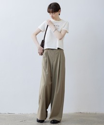 【tageechita】クラシック フロントタックワイドパンツ