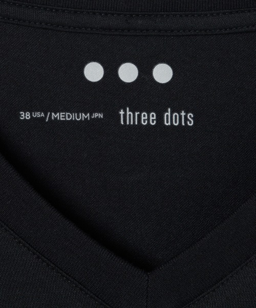 three dots(スリードッツ)の「パウダリーコットン VネックTシャツ(Tシャツ/カットソー・メンズ・ホワイト/ネイビー/ブラック/ライトグレー・LARGE/MEDIUM/SMALL)」の15枚目の写真