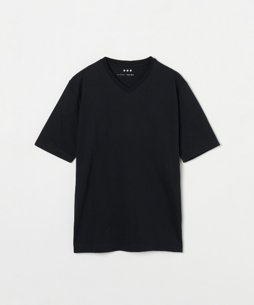 three dots(スリードッツ)の「パウダリーコットン VネックTシャツ(Tシャツ/カットソー・メンズ・ホワイト/ネイビー/ブラック/ライトグレー・LARGE/MEDIUM/SMALL)」の12枚目の写真