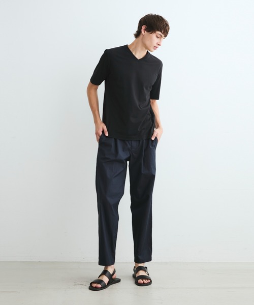 three dots(スリードッツ)の「パウダリーコットン VネックTシャツ(Tシャツ/カットソー・メンズ・ホワイト/ネイビー/ブラック/ライトグレー・LARGE/MEDIUM/SMALL)」の7枚目の写真