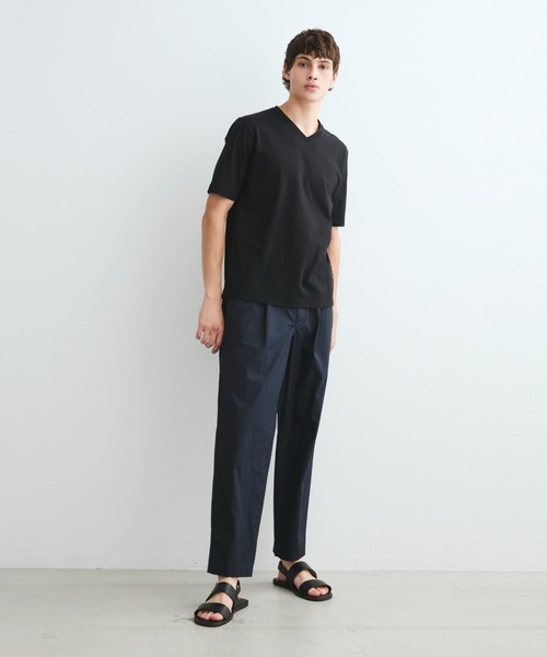 three dots(スリードッツ)の「パウダリーコットン VネックTシャツ(Tシャツ/カットソー・メンズ・ホワイト/ネイビー/ブラック/ライトグレー・LARGE/MEDIUM/SMALL)」の8枚目の写真