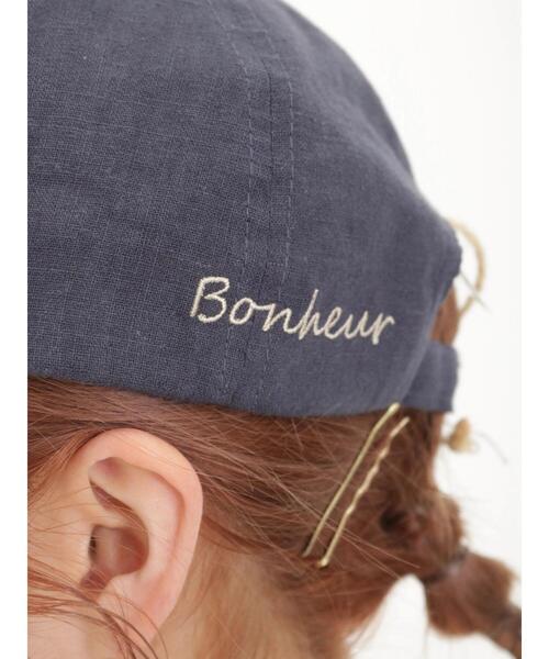 Samansa Mos2（サマンサ モスモス）の「リネンバックロゴ刺繍キャップ（ハット・レディース・ネイビー/ベージュ/キャメル・F）」の4枚目の写真