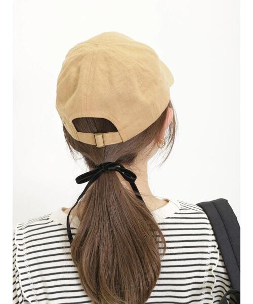 Samansa Mos2（サマンサ モスモス）の「リネンバックロゴ刺繍キャップ（ハット・レディース・ネイビー/ベージュ/キャメル・F）」の12枚目の写真