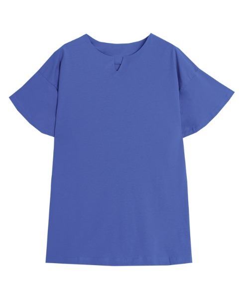 Pierrot（ピエロ）の「ロング丈フレアスリーブキーネックカットソー（Tシャツ/カットソー・レディース・ネイビー/サンドベージュ/ミント/オフホワイト/ブルー/ブラック/グレー系その他/ライトピンク・M/L）」の13枚目の写真