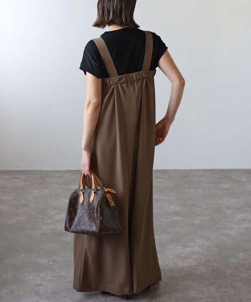 セール】ドレープアシメオールインワン（つなぎ/オールインワン