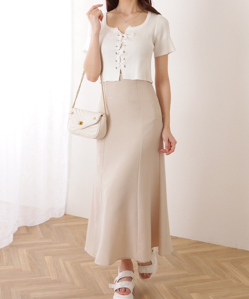 Lace Ladies（レースレディース）の「フロント レースアップ コンパクト 半袖 トップス（Tシャツ/カットソー・レディース・ホワイト/ブラック/グレー・FREE）」の11枚目の写真