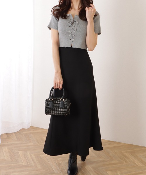Lace Ladies（レースレディース）の「フロント レースアップ コンパクト 半袖 トップス（Tシャツ/カットソー・レディース・ホワイト/ブラック/グレー・FREE）」の17枚目の写真