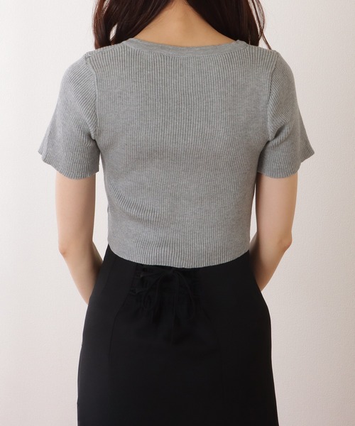 Lace Ladies（レースレディース）の「フロント レースアップ コンパクト 半袖 トップス（Tシャツ/カットソー・レディース・ホワイト/ブラック/グレー・FREE）」の20枚目の写真