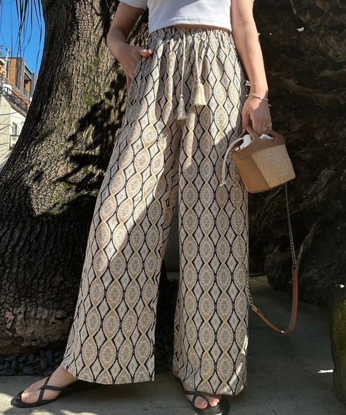 サンドレスムーン♡フェイクスエードワイドパンツ♡ボヘミアン♡BOHO♡新品 sandlessmoon（サンドレスムーン）の「ボヘミアンワイドパンツ