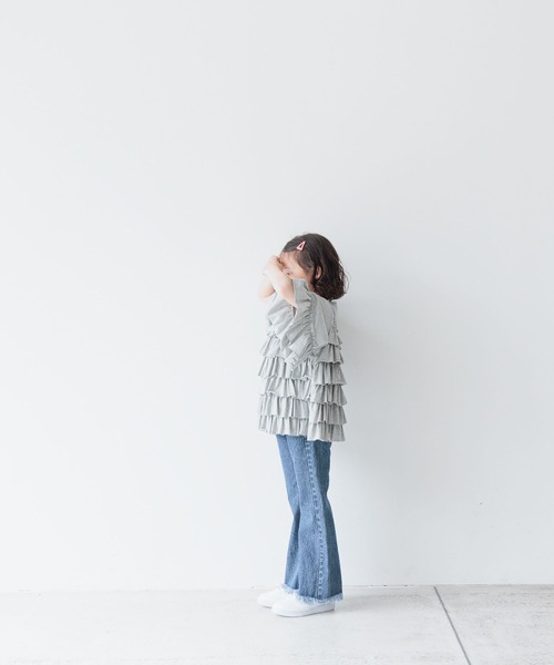 LOWRYS FARM（ローリーズファーム）の「カットフリルティアードTシャツＳＳ　 122367（Tシャツ/カットソー・キッズ・ホワイト/ブラック/グレー・110cm/120cm/130cm/140cm/150cm）」の19枚目の写真