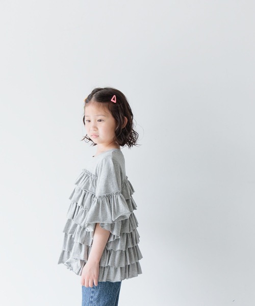 LOWRYS FARM（ローリーズファーム）の「カットフリルティアードTシャツＳＳ　 122367（Tシャツ/カットソー・キッズ・ホワイト/ブラック/グレー・110cm/120cm/130cm/140cm/150cm）」の22枚目の写真