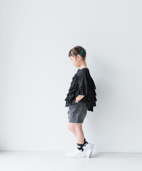 LOWRYS FARM（ローリーズファーム）の「カットフリルティアードTシャツＳＳ　 122367（Tシャツ/カットソー・キッズ・ホワイト/ブラック/グレー・110cm/120cm/130cm/140cm/150cm）」の13枚目の写真