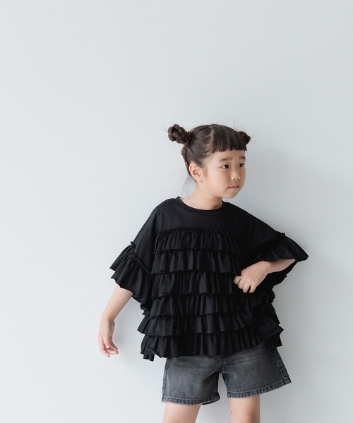 LOWRYS FARM（ローリーズファーム）の「カットフリルティアードTシャツＳＳ　 122367（Tシャツ/カットソー・キッズ・ホワイト/ブラック/グレー・110cm/120cm/130cm/140cm/150cm）」の15枚目の写真