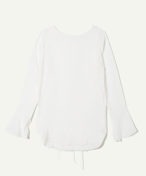 leinwande(ラインヴァンド)の「Cupro Flair Sleeve Top / キュプラフレアスリーブトップ(Tシャツ/カットソー・レディース・ブラック/ホワイト・FREE)」の6枚目の写真