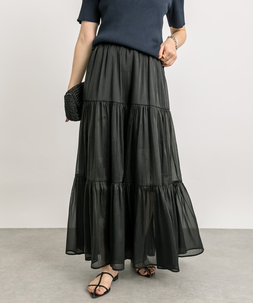 RIVE DROITE（リヴドロワ）の「オーガンジーボリュームスカート（スカート・レディース・アイボリー/ブラック・FREE）」の14枚目の写真