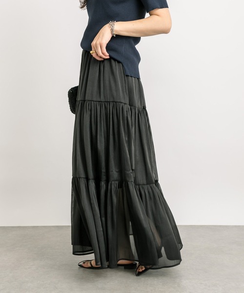 RIVE DROITE（リヴドロワ）の「オーガンジーボリュームスカート（スカート・レディース・アイボリー/ブラック・FREE）」の15枚目の写真