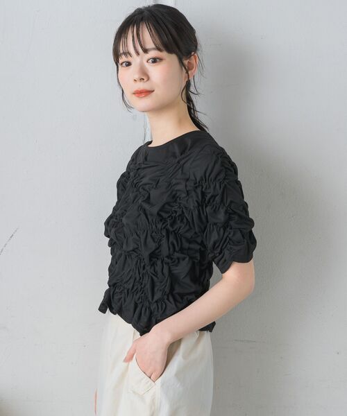 RETRO GIRL(レトロガール)の「シャーリングカットソー(Tシャツ/カットソー・レディース・ナチュラル/グリーン/ブラック・FREE)」の21枚目の写真