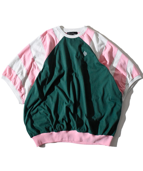 ALDIES(アールディーズ)の「Shoulder Switching Big T / ショルダースイッチングビッグT(Tシャツ/カットソー・メンズ・グリーン/ホワイト/ブラック/ライム・FREE)」の4枚目の写真