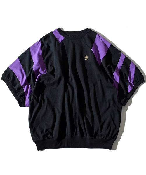 ALDIES(アールディーズ)の「Shoulder Switching Big T / ショルダースイッチングビッグT(Tシャツ/カットソー・メンズ・グリーン/ホワイト/ブラック/ライム・FREE)」の2枚目の写真