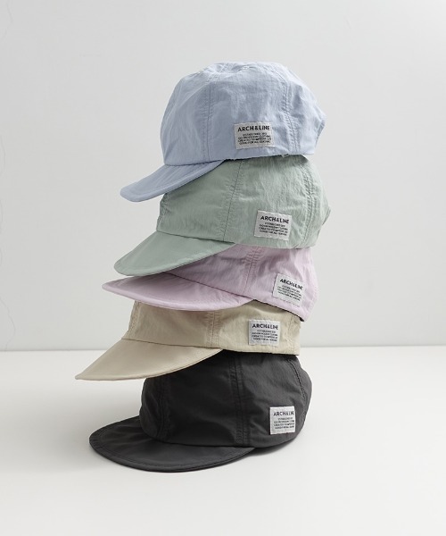 ARCH & LINE(アーチアンドライン)の「《環境配慮素材》UVCUT NYLON BASIC CAP 紫外線カット 撥水 接触冷感(キャップ・キッズ・ミント/ピンク/ライトベージュ/サックスブルー/チャコールグレー・54/57/60/48)」の1枚目の写真