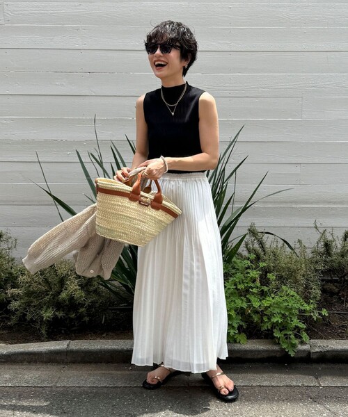 NOLLEY’S（ノーリーズ）の「オーガンジープリーツスカート（スカート・レディース・オフホワイト/ベビーピンク/ブラック・1/2）」の18枚目の写真