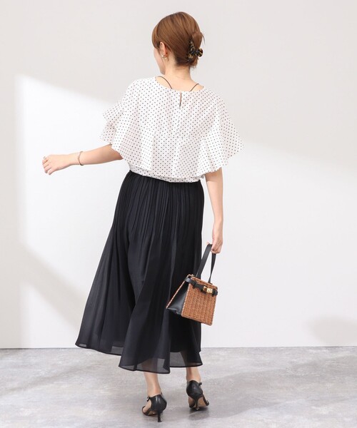 NOLLEY’S（ノーリーズ）の「オーガンジープリーツスカート（スカート・レディース・オフホワイト/ベビーピンク/ブラック・1/2）」の9枚目の写真